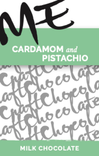 Milk Chocolate with Cardamom and Pistachio